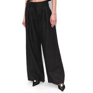 Posse Black Linen Trousers Size L